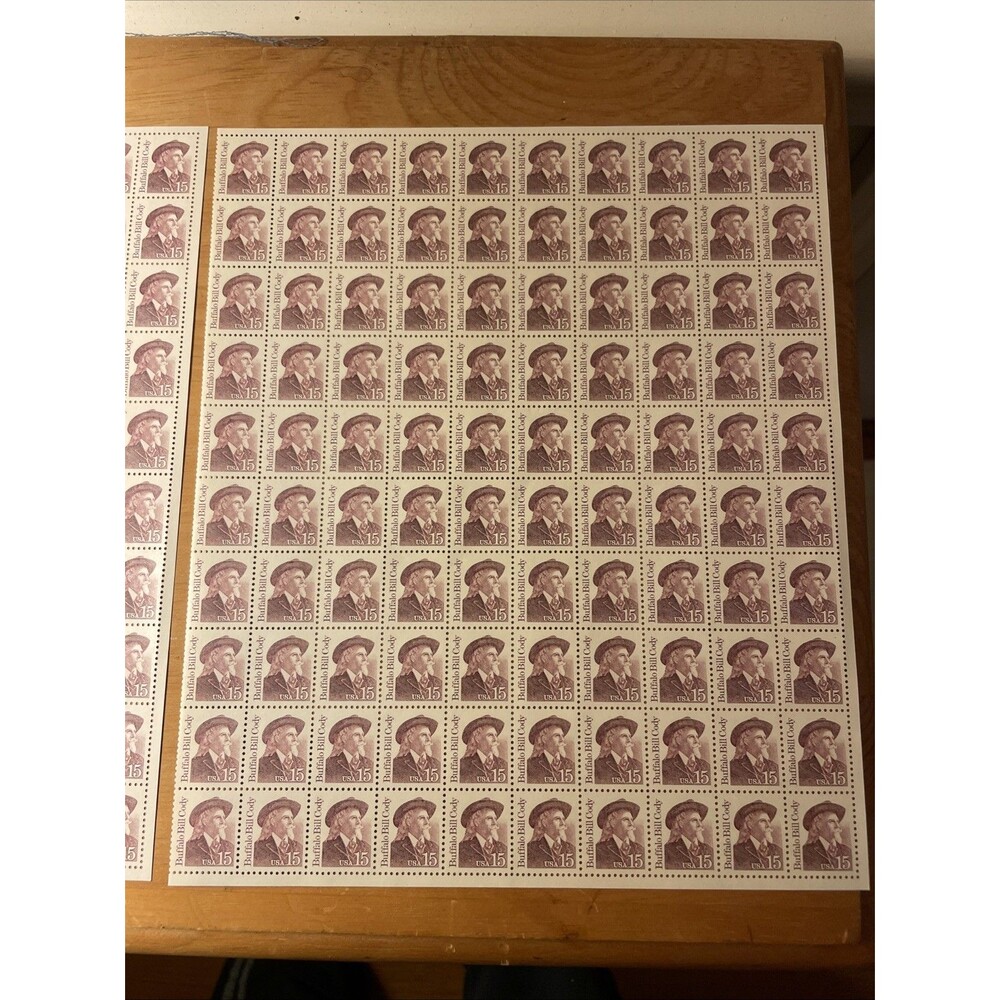 USA 1986 Sc#2177 15c Buffalo Bill Cody Sheet of 100 Stamp MNH Mint